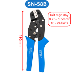 Kìm bấm cos ghim YTH dây điện từ 30AWG-10AWG