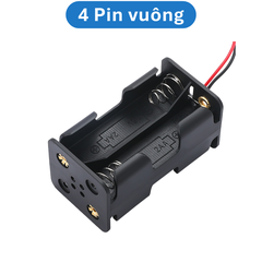 Đế pin tiểu, pin AA đầu ra dây nối tiếp, đế pin có nắp có kèm công tắc
