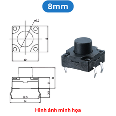 (10 Cái) Nút nhấn 12x12mm 4 chân cắm chống thấm cao 4.3 - 12mm