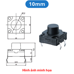 (10 Cái) Nút nhấn 12x12mm 4 chân cắm chống thấm cao 4.3 - 12mm