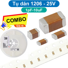 (50 con) tụ gốm, tụ dán đa lớp MLCC - size 1206 - 25V