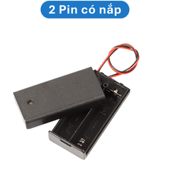 Đế pin tiểu, pin AA đầu ra dây nối tiếp, đế pin có nắp có kèm công tắc