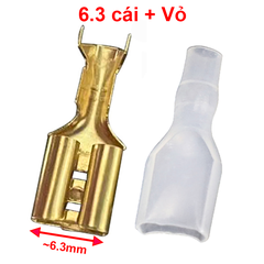 (100 cái) Đầu Cos ghim đực cái 15A 2.8 4.8 6.3 mạ Vàng