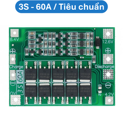 Mạch sạc bảo vệ pin Lithium 3S/4S 40A 60A 18650 BMS 11.1V 12.6V/14.8V 16.8V