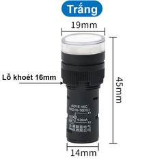 Đèn báo AD16 - 16C lỗ khoét 16mm điện áp 12V, 24V, 220VAC, 380VAC