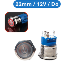 Nút nhấn chống nước đầu bằng ( Nhấn Nhả - Reset ) lỗ khoét 12mm/16mm/19mm/22mm