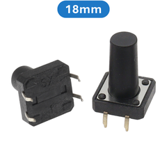 (20 Cái) Nút nhấn 12x12mm 4 chân cắm đứng cao 4.3 - 20mm