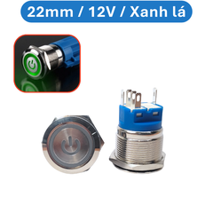 Nút nhấn chống nước đầu bằng ( Nhấn Nhả - Reset ) lỗ khoét 12mm/16mm/19mm/22mm