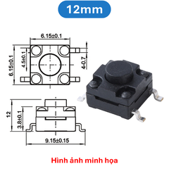 (10 cái) Nút nhấn 6x6mm chống thấm 4 chân dán SMD cao 4.3 - 15mm