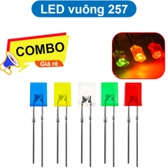 (10 Con) LED vuông 2x5x7mm màu (đỏ/trắng/vàng/xanh lá)