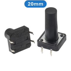 (20 Cái) Nút nhấn 12x12mm 4 chân cắm đứng cao 4.3 - 20mm