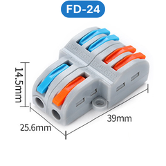 (2 Cái) Cút nối dây điện nhanh chiu nhiệt nhiều cổng FD