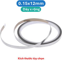 (10 Mét) Kẽm đơn hàn cell pin mạ Niken, dày 0.1-0.2mm, rộng 3-20mm