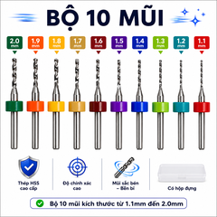 Mũi khoan PCB, chuyên khoan, cắt, phay các vật liệu cứng như đá quý, vỏ chai, bo mạch