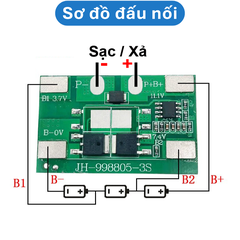 Mạch cân bằng bảo vệ pin lithium 18650 BMS 3S có/không có kẽm hàn