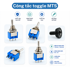 (5 Cái) Công tắc Toggle, công tắc gạt MTS loại nhỏ lỗ khoét 6mm