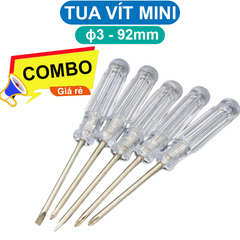 (50 cái) Tua vít dẹp, pake 3mm trong dài 9.2cm