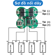 Mạch bảo vệ pin lithium 18650 4s 16.8V nhiều hình dạng hỗ trợ các khối pin