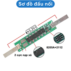 (2 cái) Mạch bảo vệ pin sắt LifePo4 1S 3.2V có sẵn kẽm hàn