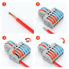 (2 Cái) Cút nối dây điện nhanh chiu nhiệt nhiều cổng FD