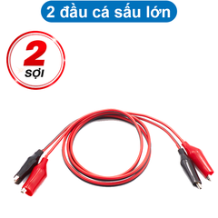 Dây điện kẹp 2 đầu cá sấu, 1 đầu cá sấu 1 bắp chuối dài 1m