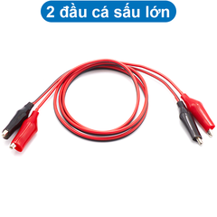 (1 cặp) Dây điện kẹp 2 đầu cá sấu, 1 đầu cá sấu 1 bắp chuối dài 1m