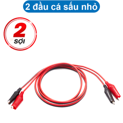 Dây điện kẹp 2 đầu cá sấu, 1 đầu cá sấu 1 bắp chuối dài 1m