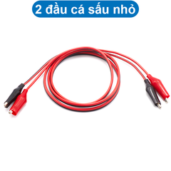 (1 cặp) Dây điện kẹp 2 đầu cá sấu, 1 đầu cá sấu 1 bắp chuối dài 1m