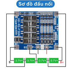 Mạch BMS 4S bảo vệ pin lithium, pin sắt chân hàn 30A