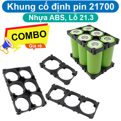 Khung cố định pin - 21700 lỗ 21.3mm, nhựa ABS chống cháy