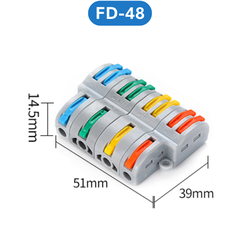 (2 Cái) Cút nối dây điện nhanh chiu nhiệt nhiều cổng FD