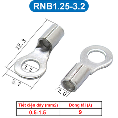 Đầu Cos tròn trần đồng thau, cốt khuyên, cốt tròn trần RNB