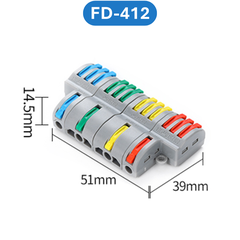 (2 Cái) Cút nối dây điện nhanh chiu nhiệt nhiều cổng FD