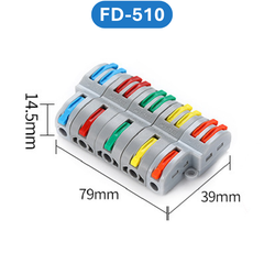 (2 Cái) Cút nối dây điện nhanh chiu nhiệt nhiều cổng FD
