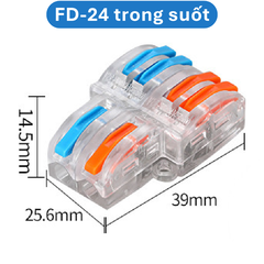 (2 Cái) Cút nối dây điện nhanh chiu nhiệt nhiều cổng FD