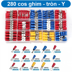 Hộp đầu cos đủ loại, cos ghim, nhét, Y, tròn, nối T, xoắn tiện dụng