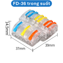 (2 Cái) Cút nối dây điện nhanh chiu nhiệt nhiều cổng FD
