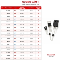 Bộ Transistor nhiều loại để nghiên cứu, học tập, thực hành