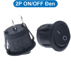 (2 cái) Công tắc bập bênh KCD1 hình tròn 6A - 250V lỗ khoét 20mm