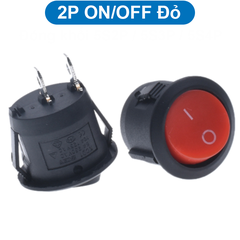 (2 cái) Công tắc bập bênh KCD1 hình tròn 6A - 250V lỗ khoét 20mm