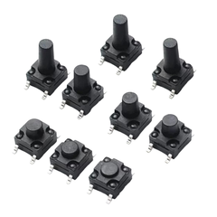 (10 cái) Nút nhấn 6x6mm chống thấm 4 chân dán SMD cao 4.3 - 15mm