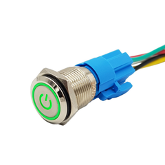 Nút nhấn chống nước đầu bằng ( Nhấn Giữ - Khóa ) lỗ khoét 12mm/16mm/19mm/22mm