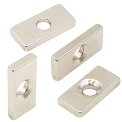 Nam châm đất hiếm vuông , chữ nhật 1 lỗ