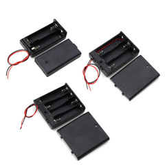 Đế pin tiểu, pin AA đầu ra dây nối tiếp, đế pin có nắp có kèm công tắc