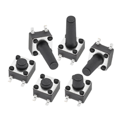 (20 Cái) Nút nhấn 6x6mm 4 chân dán SMD cao 4.3 - 15mm