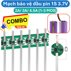 (2 cái) Mạch bảo vệ hàn đầu pin Lithium 1S 3.7V 2 - 4.5A (1 - 3 MOS) có hàn kẽm sẵn ( PCB tròn)