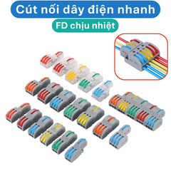 (2 Cái) Cút nối dây điện nhanh chiu nhiệt nhiều cổng FD