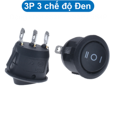 (2 cái) Công tắc bập bênh KCD1 hình tròn 6A - 250V lỗ khoét 20mm