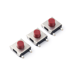 (50 Cái) Nút nhấn 6x6mm 4 chân dán đầu đỏ cao 2.5 - 3.7mm