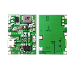 Mạch sạc pin 1S 18650 J5019 dùng IC TC4056 tích hợp mạch tăng áp 2A từ 5V lên 18V